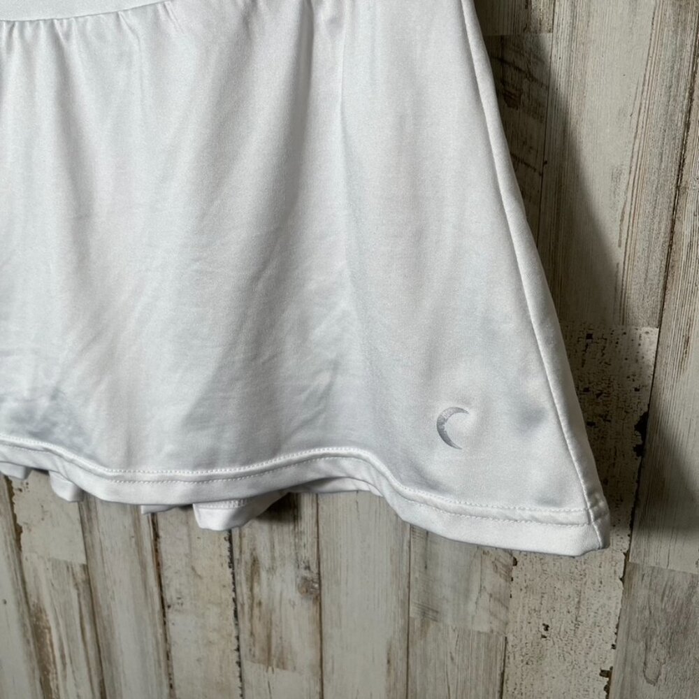 Zyia White Active Tennis Pleated Chill Clubhouse Skort Womens Size Large - Picture 2 of 6